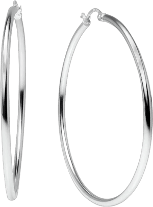 Lovve 925 Sterling Silver Round- Tube Hoop Earrings