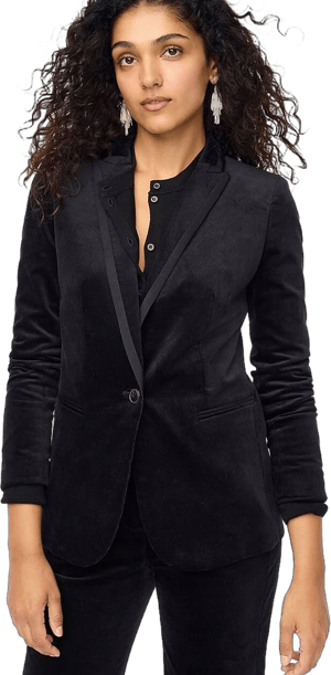 J.Crew Women's Velvet One-Button Blazer