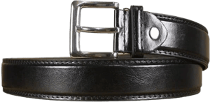 Men's Leather Belt with Silver Buckle