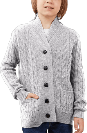 Boys Cable Knit Long Sleeve Cardigan Sweater