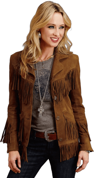 Stetson Womens Lamb Suede Fringed Jacket