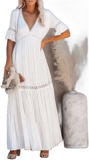 Lace High Waist Maxi Dress