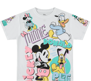 Disney Ladies Mickey Mouse Fashion Shirt Mickey Mouse Multi Print Tee