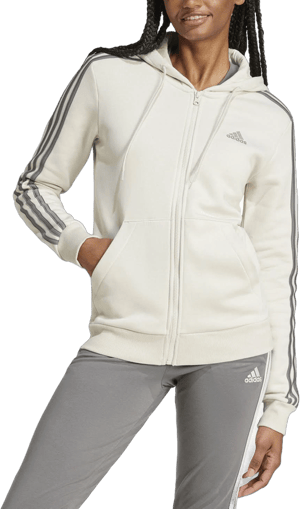 adidas Women's Essentials 3-Stripes Full Zip Fleece Hoodie