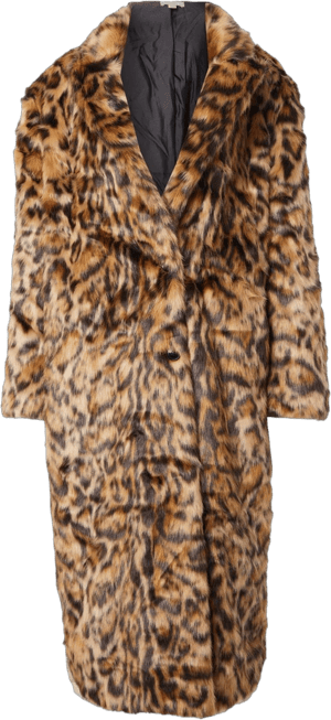 Topshop Women's Leopard Faux Fur Longline Coat