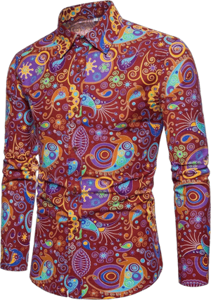 Vintage 70s Disco Paisley Linen Shirt