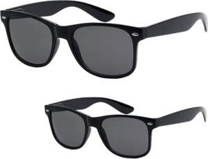 Flex-Fit Unisex 2-Pack Retro Wayfarer Sunglasses