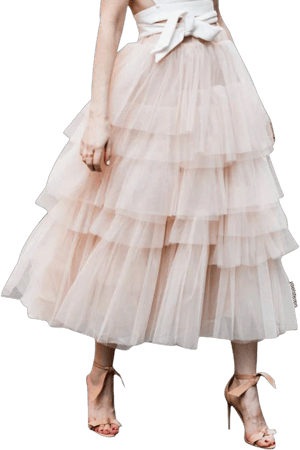 Chicwish Women's Tiered Layered Mesh Tulle A-Line Skirt