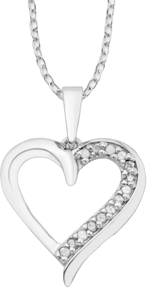 Macy's Sterling Silver Diamond Heart Pendant Necklace