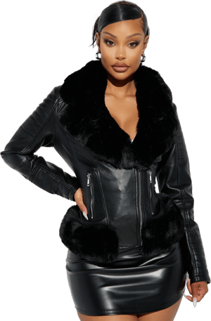 Fashion Nova Women's No Comparison Faux Leather Jacket