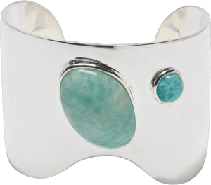 Lizzie Fortunato Women's Organic Silver-Plated Semiprecious Stone Cuff Bracelet