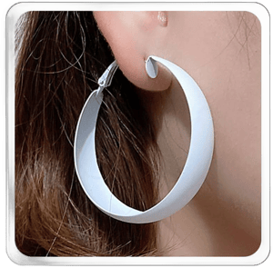 80s 90s Statement Wide Chunky Hoop Earrings