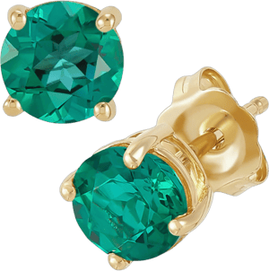 Birthstone Stud Earrings in 14k Gold or 14k White Gold