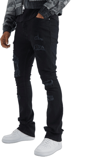 Men's boohooMAN Skinny Stacked Distressed Ripped Jeans