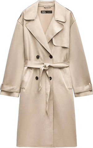 Zara Women's Faux Suede Trench Coat