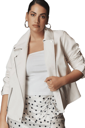 Anthropologie Saige Faux-Leather Moto Jacket