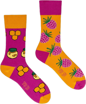 WONDERFUL HONEY and RASPBERRY mismatched colorful socks colourful socks