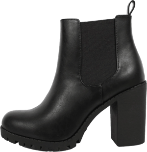 Soda Women's Chelsea Pull On Tab Lug Block Ankle Boots