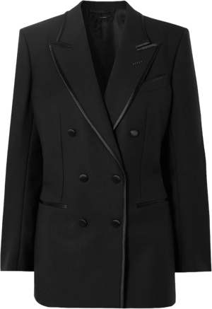 Tom Ford Women's Double-Breasted Silk-Trimmed Wool Mohair Blazer