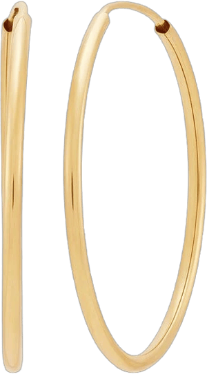 14K Yellow Gold Polished Endless Hoop Earrings