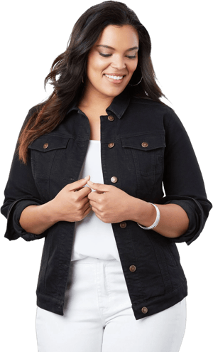 Roaman's Women's Plus Size Essential Stretch Denim Jacket