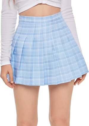 SweatyRocks Women's Casual High Waist Plaid A-Line Skirt