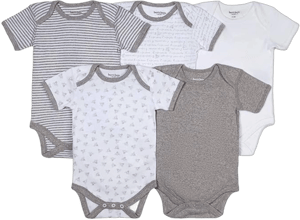 Burt's Bees Baby Organic Short Sleeve Bodysuits 5 Pack Months