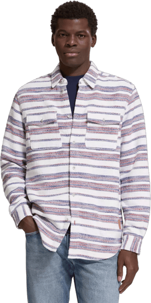 scotch & Soda Men's Basket Weave Gradient Stripe Shirt