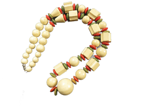 1970s Bohemian Beaded Chunky Wooden Necklace