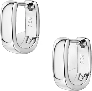 925 Sterling Silver Chunky Hoop Earrings