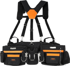 VEVOR Tool Belt with Suspenders Pockets 29-54 inches Adjustable Waist