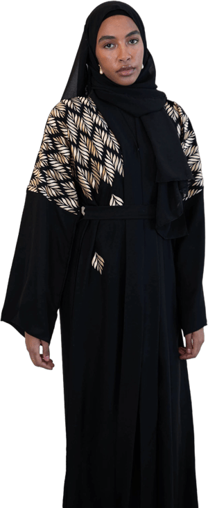 Urban Modesty Embroidered Open Front Abaya