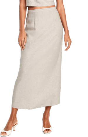 Old Navy Women's Linen-Blend Maxi Skirt