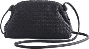 Quince Handwoven Italian Leather Crossbody Clutch