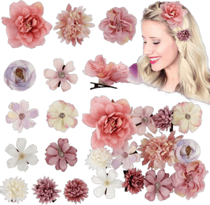 12-Piece Bohemian Flowers Hair Clips