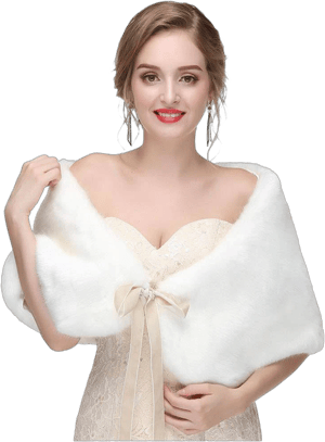 Olbye Women's Sleeveless Faux Fur Wrap