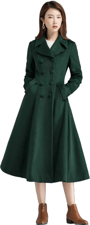 Vintage Inspired Wool Maxi Coat