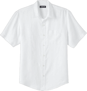 Lands' End Men's Traditional Fit Linen Short Sleeve Shirt