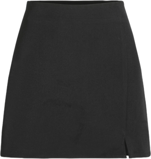 High Waist Zip Up Slit Mini Skirt
