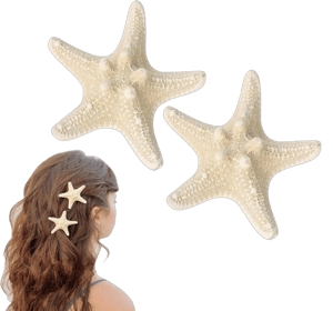 2 Pcs Starfish Resin Hair Clips