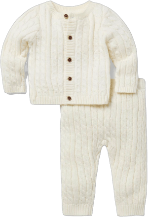 JNJ Baby Cable Knit Cardigan Matching Set