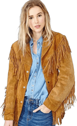 Quality Supply Women's Western Genuine Leather Suede Jacket