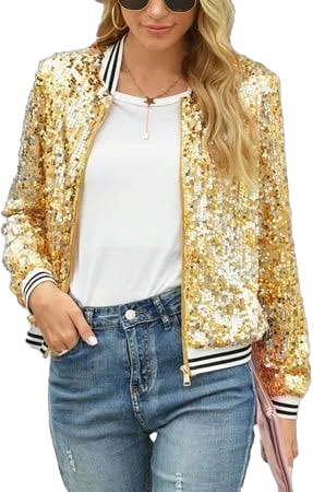 Women's Sequin Bomber Jacket