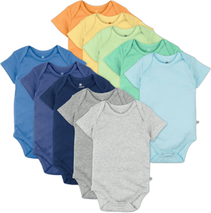 HonestBaby 10-Pack Organic Cotton Short Sleeve Bodysuits