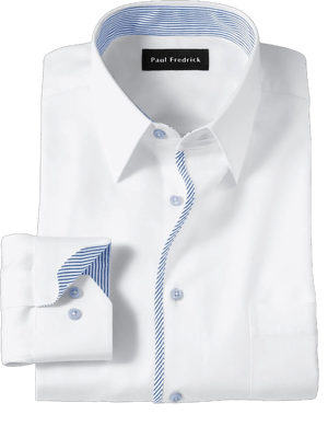 Non-Iron Cotton Solid Dress Shirt With Contrast Trim