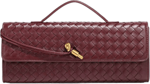 Elegant Woven PU Leather Baguette Clutch