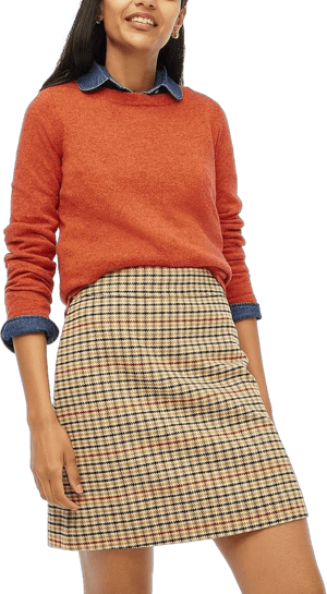 J.Crew Women's Plaid Wool-Blend A-Line Skirt