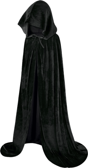 Olreco Black Hooded Cloak Black Cape Women with Hood Witch Costume Black Cloak with Hood Cape Cloak Cloak