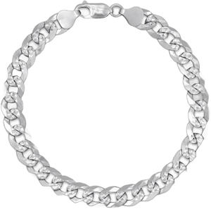 Sterling Silver Diamond-Cut Curb Chain Bracelet