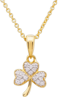 Shanore 14K Gold Vermeil CZ Shamrock Necklace